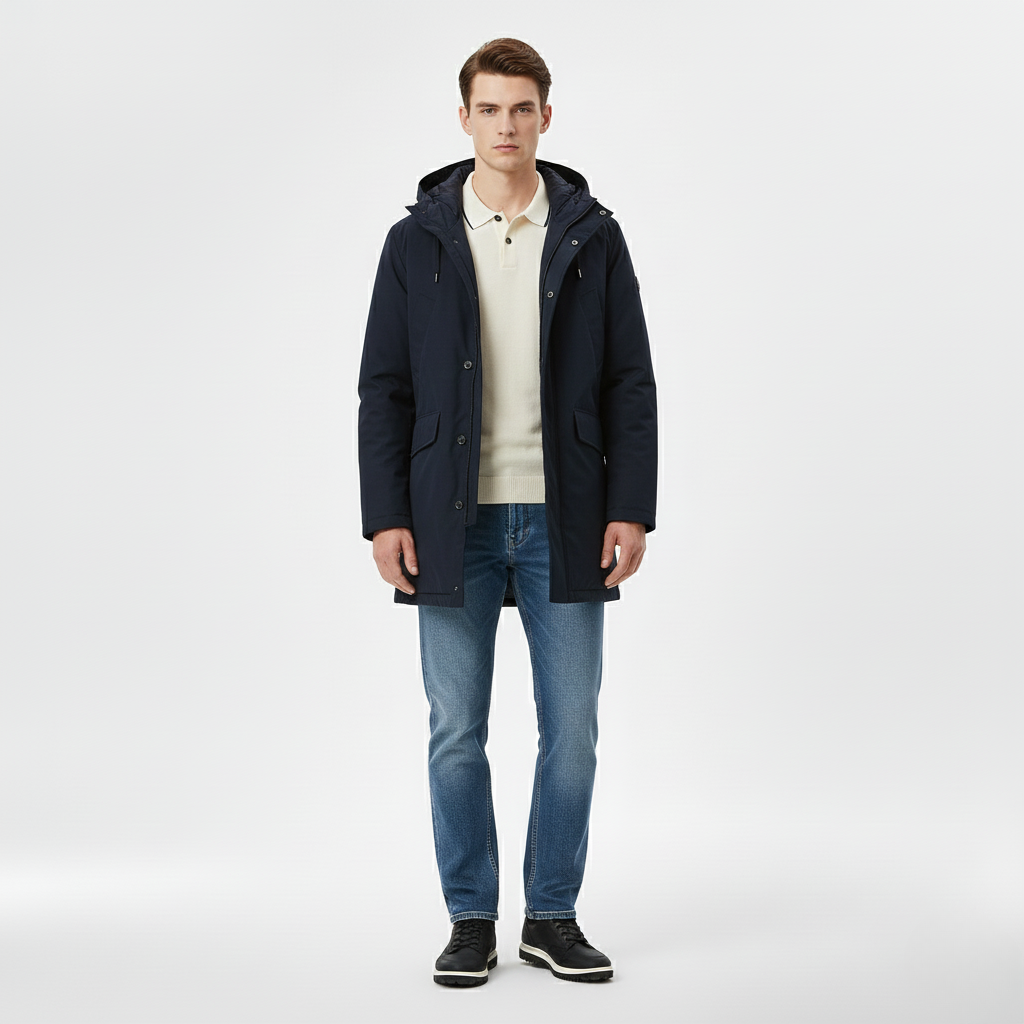 Parka Doublée à Capuche pour Homme
