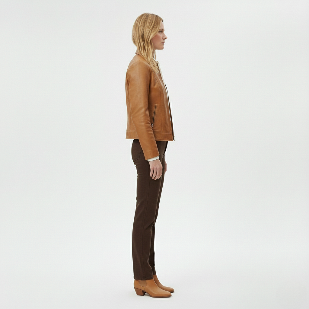 Veste Raffinée en Simili-Cuir pour Femme