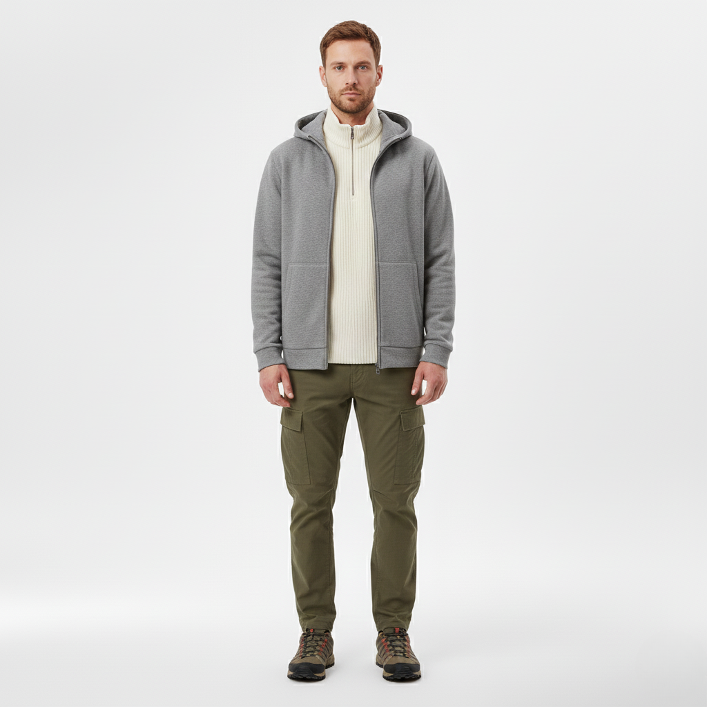 Sweat Zippé à Capuche pour Homme