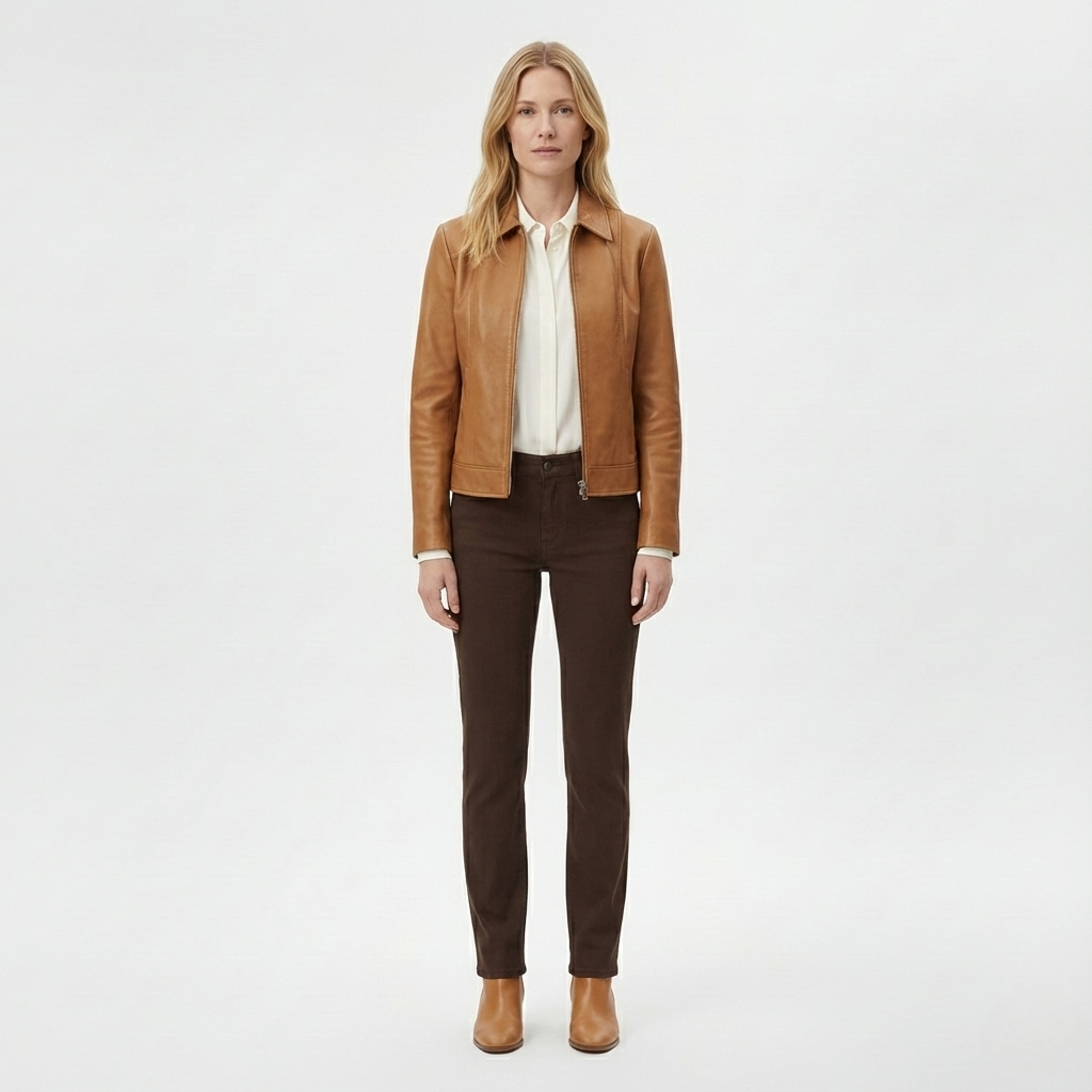 Veste Raffinée en Simili-Cuir pour Femme